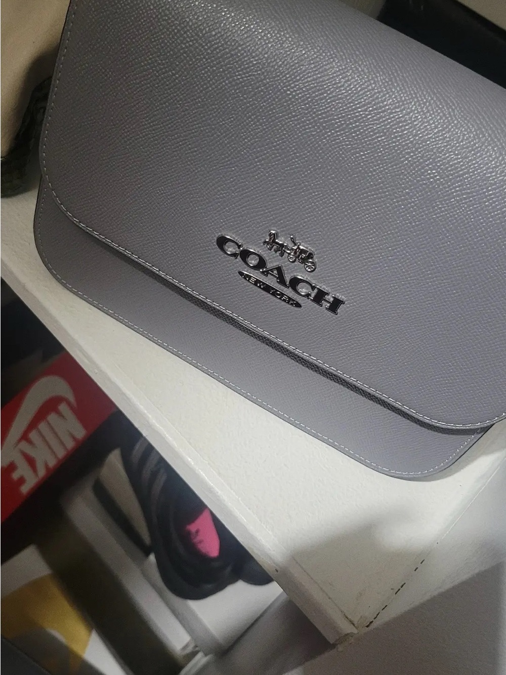 Coach Lavender-Gray Leather Crossbody